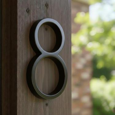 Imagem de Números de casa em liga metálica de 12 cm para fora, número de endereço preto para caixa de correio de porta da frente para apartamentos, escritório, hotel