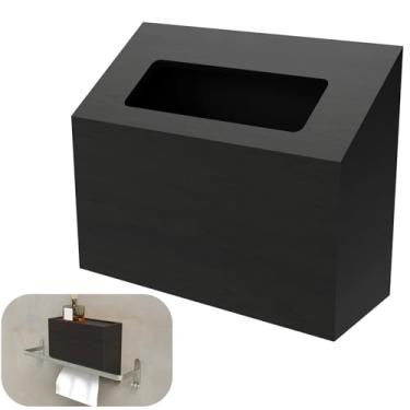 Imagem de NiHome Capa de caixa de lenços de madeira de pinho para toalhas de mão Kleenex, design de fácil recarga inferior, suporte vertical ou invertido de uso duplo com base antiderrapante para banheiro