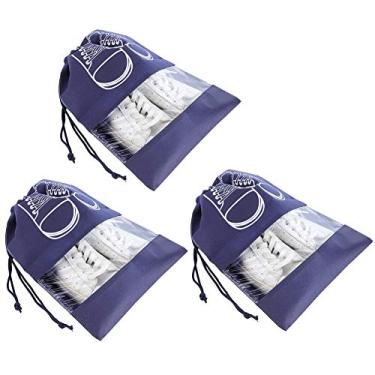 Imagem de Mingzhe Saco de Armazenamento de Sapatos Com Cordão Com Janela de PVC, Organizador de Sapatos de Tecido Não Tecido à Prova de Poeira para Casa, Viagens ou (Não importa qual bolsa de sapato de tecido