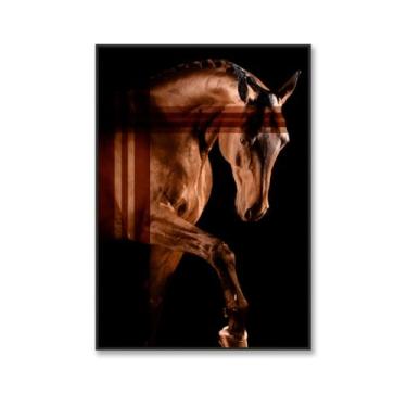 Imagem de Quadro Nobreza Indomável com Vidro e Moldura 102x72cm (Preto, Madeira Laqueada, 102, centímetros, 72, centímetros)