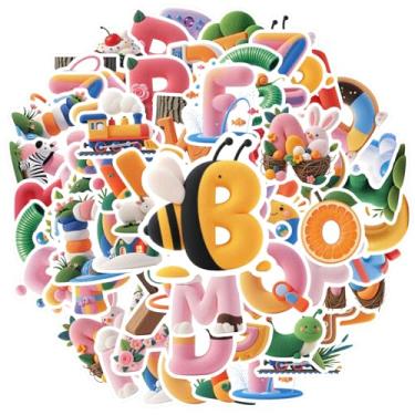 Imagem de 50 peças Alfabeto Animais Natureza Alimentos Adesivos Brinquedo Sobremesa para Laptop Bagagem Scrapbook Adesivo Diário Laptop Motocicleta Bagagem Telefone