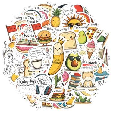 Imagem de 70 peças de alimentos animais espaço motivação viagem adesivos brinquedo viagem adesivos inspiradores para notebook bagagem celular copo guitarra laptop capacete skate