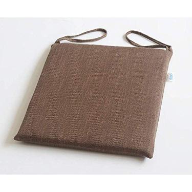 Imagem de Almofadas de assento, almofadas de cadeira, almofada elevatória, almofada de algodão, almofada de cadeira, almofada quadrada de algodão e linho, cozinha, jantar, jardim, cadeira, com laços com zíper