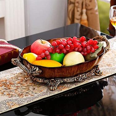 Imagem de Cesta de frutas Cestas de armazenamento para tigela de frutas tigela de frutas retrô europeia prato de frutas de luxo de alta qualidade conchas de pasta manual, decoração de mesa de café para sala de