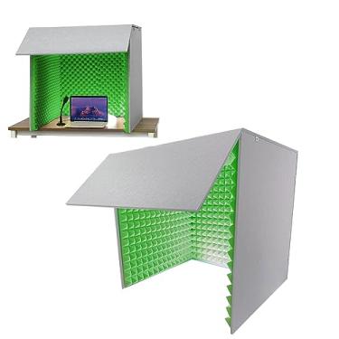 Imagem de JYXYXSCP Gabinete à prova de som, cabine portátil à prova de som, espuma absorvente de som de estúdio, para sala de treino (verde)