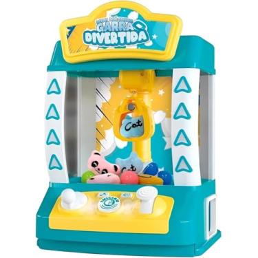 Imagem de Garra Divertida Mini Máquina de Ursinhos, Brinquedo Eletrônico com Luz e Som, 29,6 x 20 cm, Inclui 4 Pelúcias e 8 Bolinhas, para Crianças Acima de 5 Anos Cor:Azul