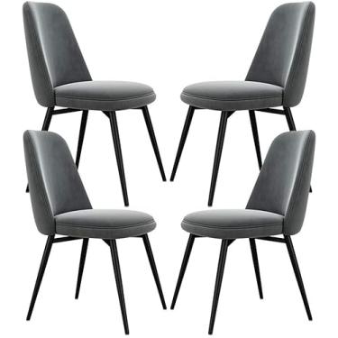 Imagem de Conjunto de cadeiras de jantar de cozinha, cadeiras de jantar, cadeiras de escritório, cadeiras de jantar, cadeiras de banheira de veludo dourado com pernas de metal, assento macio para casa, cozinha