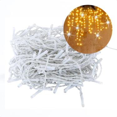 Imagem de Cortina Luminosa Pisca Pisca Led Flash 196 Leds 3000K+6500K Branco Taschibra 110V