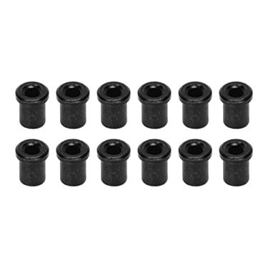 Imagem de Generic Bucha de Corda de Guitarra, Virolas de Guitarra de Metal, Vibração Eficaz, Resistente Ao Desgaste, Fácil de Instalar, Alta Dureza, 12 Peças para Instrumentos Musicais (Preto)