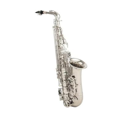 Imagem de Instrumento de saxofone Alto Eb Tune Saxofone Latão Instrumento Musical Níquel Laca com Acessórios Desempenho Profissional para Iniciantes (B)