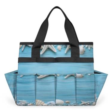 Imagem de Bolsa sacola de madeira para jardinagem com alça e 10 bolsos espaçosos, organizador de transporte, caixa de ferramentas de armazenamento, resistente ao desgaste e reutilizável para jardim, gramado e