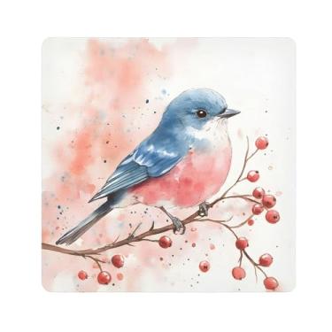 Imagem de SEHANY Saco de maquiagem de pano autoadesivo colorido flores primavera pássaro mágico protetor portátil para lente de câmera envoltório cosmético, bolsa de maquiagem aberta para mulheres, itens