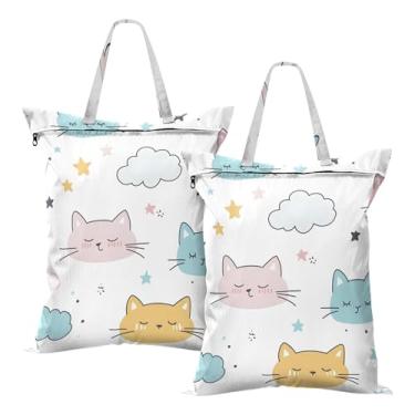 Imagem de SEHANY 2 peças de sacos grandes de lavanderia com alça, à prova d'água, bolsa de roupa para viagem e natação