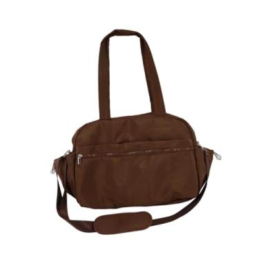 Imagem de menolana Bolsa de ginástica para viagem, transversal, para fitness, com compartimentos para guardar roupas secas e molhadas, bolsa esportiva tipo duffel para, Marrom