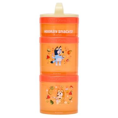 Imagem de Whiskware Recipientes de lanche empilháveis Bluey para bebês, crianças pequenas e crianças, 3 copos empilháveis de lanche para escola e viagens, adequado para porta-copos, azul e bingo!