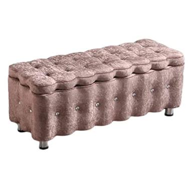 Imagem de FAMEOYA Banco de armazenamento Ottomans, loja de roupas, retangular, de lã de gelo, sofá, troca, multifuncional, armário, armário, vestiário (cor: azul lago, tamanho: 40 x 40 x 40 cm/15,7 x 15,7 x