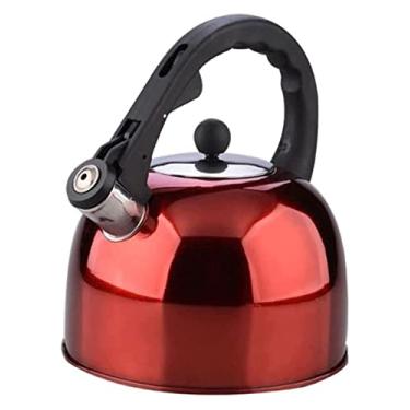 Imagem de YYBOES Chaleira de assobio, fogão, chaleira para fogão, chaleira de aço inoxidável para todos os fogões, família, restaurantes, escritórios, chaleira de acampamento