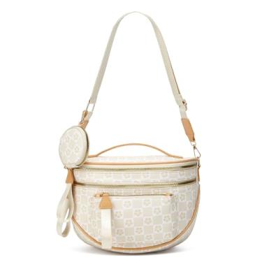 Imagem de Bolsa transversal quadriculada para mulheres, bolsa espaçosa, pochete de couro vegano, presente para mãe, esposa, mãe