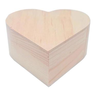 Imagem de predolo Caixa de madeira inacabada em formato de coração para joias, objetos decorativos, decoração de mesa, casa, faça você mesmo, do, materiais, 9.5 Cm X 9.5 Cm X