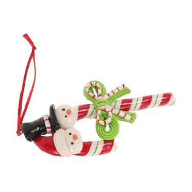 Imagem de Decoração de festa de Natal, boneco de neve, pingente de bengala doce, enfeite para pendurar, argila de polímero, decoração festiva para pendurar em casa, celebração de férias em casa