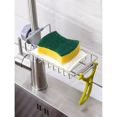 Imagem de Suporte Organizador Para Pia Torneira Esponja Bucha Pano Detergente(1 uni)