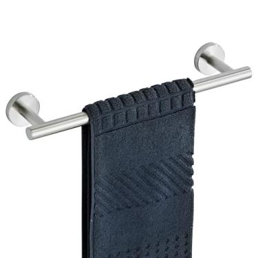 Imagem de Barra de toalha de banho, suporte de toalha espesso de aço inoxidável 304 de 304 polegadas para parede de banheiro, suporte de toalha com acabamento em níquel escovado (comprimento total 35,5 cm)