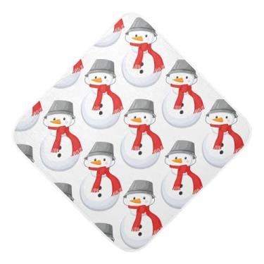 Imagem de Burbuja Toalha de banho de bebê boneco de neve - Toalha com capuz de musselina macia e absorvente para recém-nascidos e bebês, 89 x 89 cm