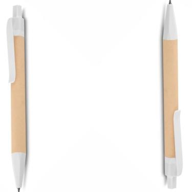 Imagem de Caneta Esferográfica em Alumínio Reciclado, Corpo Cilíndrico, Ponta 0.8cm, Escrita Azul, Refil Tipo Parker, Ponta Touch, Ambidestro, 15g (Kit 2 Branco)