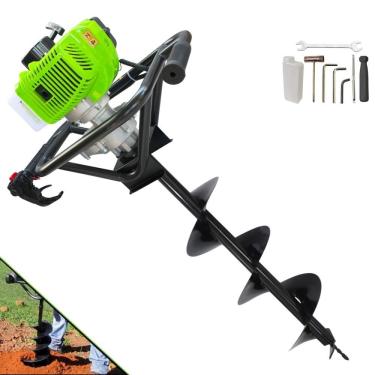 Imagem de Perfurador de Solo Trado Motorizado Menegotti MPS52 À Gasolina 2T 52cc 1,8HP 9.000rpm Alta Performance + Broca 80x20cm Para Elevação de Cercas