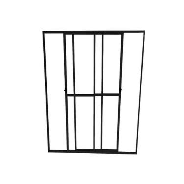 Imagem de Porta Sacada 3 Folhas De Vidro Aluminio Preto C/ Trinco 2,10X1,80 - AR