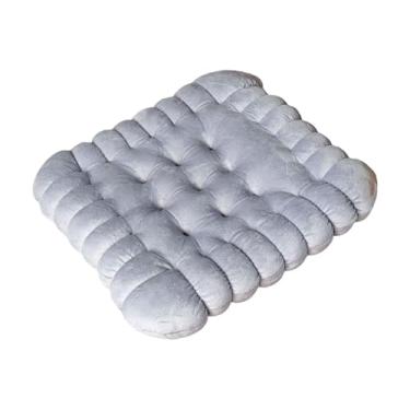 Imagem de ShengQuanHao Almofadas de Chão em Formato de Biscoito, Modernas E Confortáveis; Almofadas de Cadeira em Formato de Biscoito para, Ou Quarto, Quadrado Cinza, Tamanho real