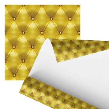 Imagem de Papel de Parede Luxuoso Dourado, Textura Capitonê, 2,80 Decoração de Interiores