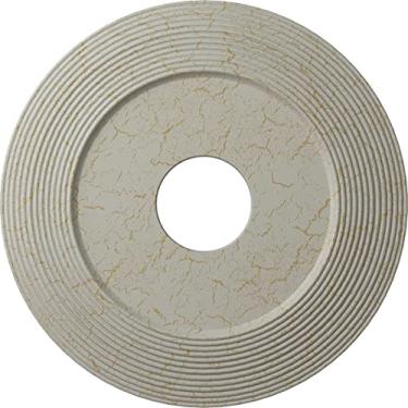 Imagem de Ekena Millwork CM16ADACS Adonis Medalhão de teto pintado à mão, cobre antigo, 16 1/8"OD x 3 5/8"ID x 1"P (Fits Canopies up to 10 1/4"), Hand-Painted Pot of Cream Crackle