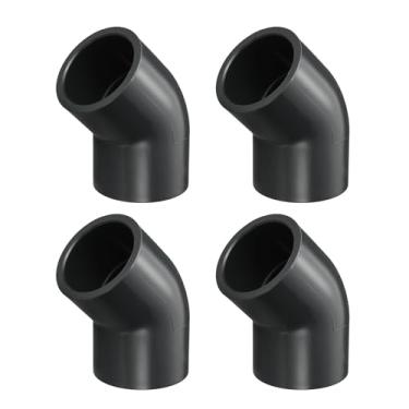 Imagem de DTGN 4 peças de encaixe de PVC de cotovelo de 45 graus de 3/10.2 cm, encaixe de tubo de PVC de grau de mobiliário bidirecional, conector de cotovelo de canto DIY para móveis de construção, conexão de