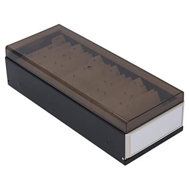 Imagem de Naroote Porta-Cartões de Visita Com Capacidade Expansível, Organizador de Cartão de índice Transparente, Segura 800 Cartões de Visita para Mesa de Escritório, Material Plástico de Ferro (Preto)