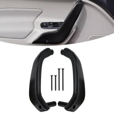 Imagem de AceRide Puxador interno interno do lado do motorista e do passageiro compatível com Fiesta 2011-2020, janela manual G2BZ-5823943-JA (esquerda e direita) preta