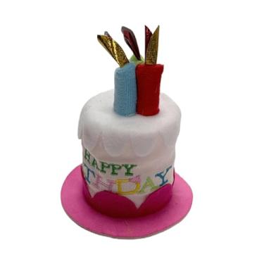 Imagem de Dynwave Chapéu Decorativo para Capacete com Tema de Bolo de Aniversário, Universal, Removível, Fofo e Divertido, Ideal para Ciclismo, Bicicleta e Motocicleta, Rosa