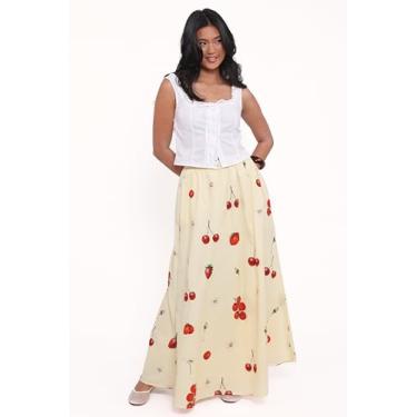 Imagem de Petal & Pup Saia feminina Remira-midi-amarelo-cereja, Cereja amarela, G