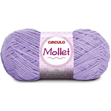 Imagem de Fio Mollet Círculo 100g 200m Lã Acrílica Tricô Crochê Artesanato Touca Cachecol Inverno Novelo (6747 - TULIPA-LILÁS)
