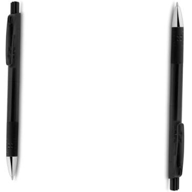 Imagem de Caneta Esferográfica em Metal, Preta Fosca, Retrátil, Grip Metálico, Ponta 0.7mm, Design Cilíndrico, 14cm, para Escrita Geral (Kit 2 Preto)