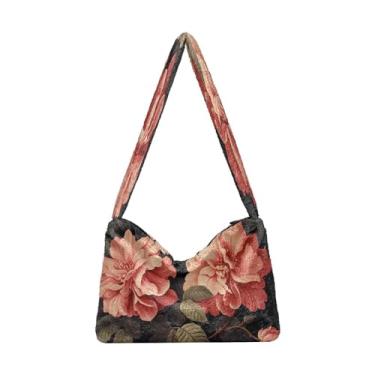 Imagem de Bolsa feminina floral de girassol, sacola com zíper e alça de ombro, bolsa de ombro feminina, Flores grandes pintadas - 4, One Size