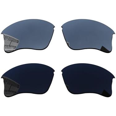 Imagem de Acefrog Lentes de reposição polarizadas de 1,5 mm para óculos de sol Oakley Flak Jacket XLJ OO9009, material atualizado, resistente a impactos, Stealth preto e prata titânio polarizado - 1,5 mm, One