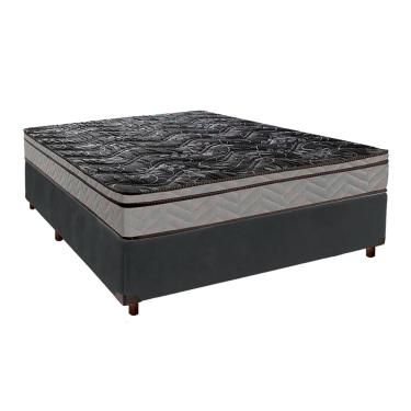 Imagem de Colchão Casal D28 + Box Cinza - Conforto Paropas