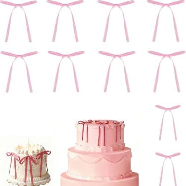Imagem de 12 Pcs Bow Cupcake Toppers，Reusable，Princess-Style Cake Decoration，High Footed Cup Balloon Wall Party Decorations，Children's Party Decorations, Bridal Wedding Supplies, Princess Party Supplies
