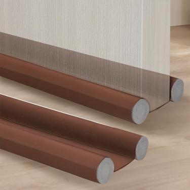 Imagem de Rolhas bilaterais embaixo da porta - bloqueia correntes de ar e ruídos, marrom