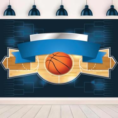 Imagem de YongFoto 2,4 x 1,8 m com tema esportivo, cenário de basquete, quadra de jogos, azul, decorativo, banda, competição, fotografia, fundo para crianças, meninos, homens, esportes, clube, estádio, festa de