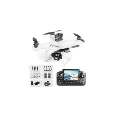 Imagem de elecci Drone E55 Air com controlador de tela com cartão SD, duas baterias, posicionamento de fluxo óptico, ajuste de velocidade adequado para iniciantes. (2 pilhas - branco)