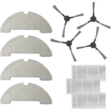 Imagem de XIEBro Escovas laterais de substituição para aspirador de pó robô E8S (pacote com 4), filtros (pacote com 3) e almofadas de esfregão (pacote com 4) compatíveis com E8S