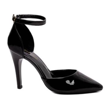 Imagem de Sapato Scarpin Preto Verniz Detalhe Saia Salto - 9200-117A - Torricell