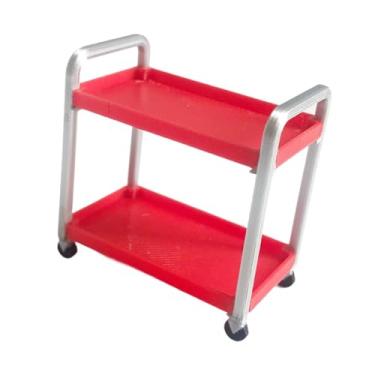 Imagem de TTETTZ Carrinho de ferramentas em escala 1/18 para armazenamento de acessórios de veículos em miniatura, com dois níveis, ideal para estacionamentos, Style a